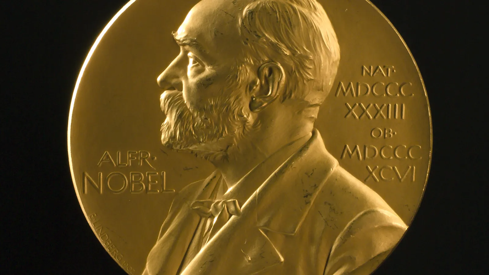 Nobel Prize on black background