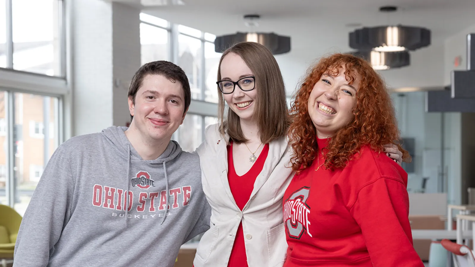 From left: Jacob Griffith '23, Caitlin O'Brien '23 and Bella Roberts '25