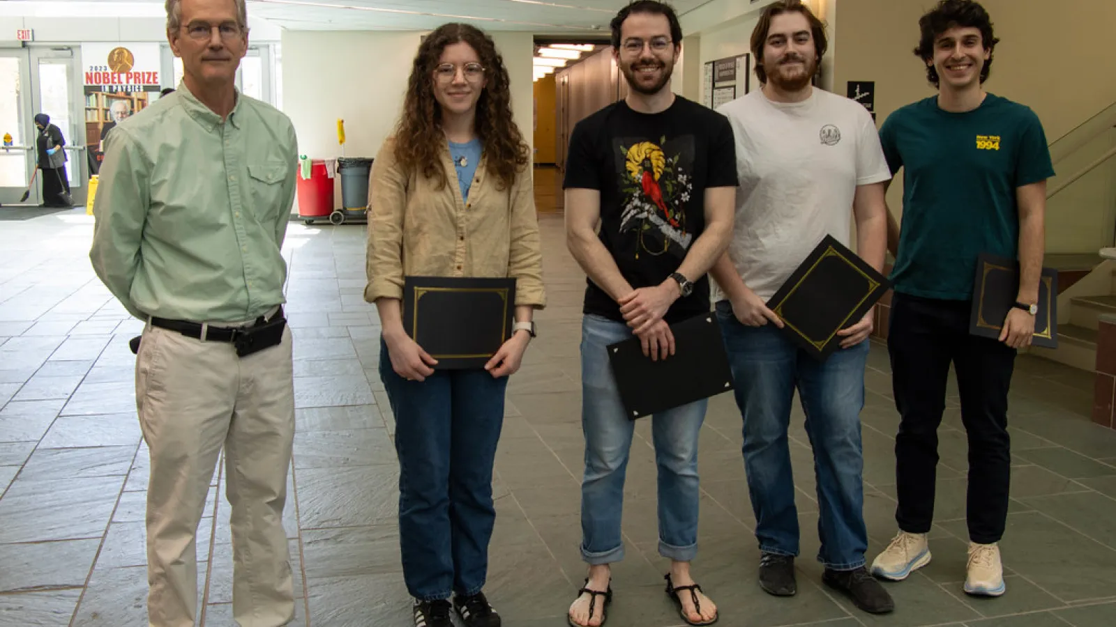Vice Chair Andrew Heckler and four of the GTA award winners