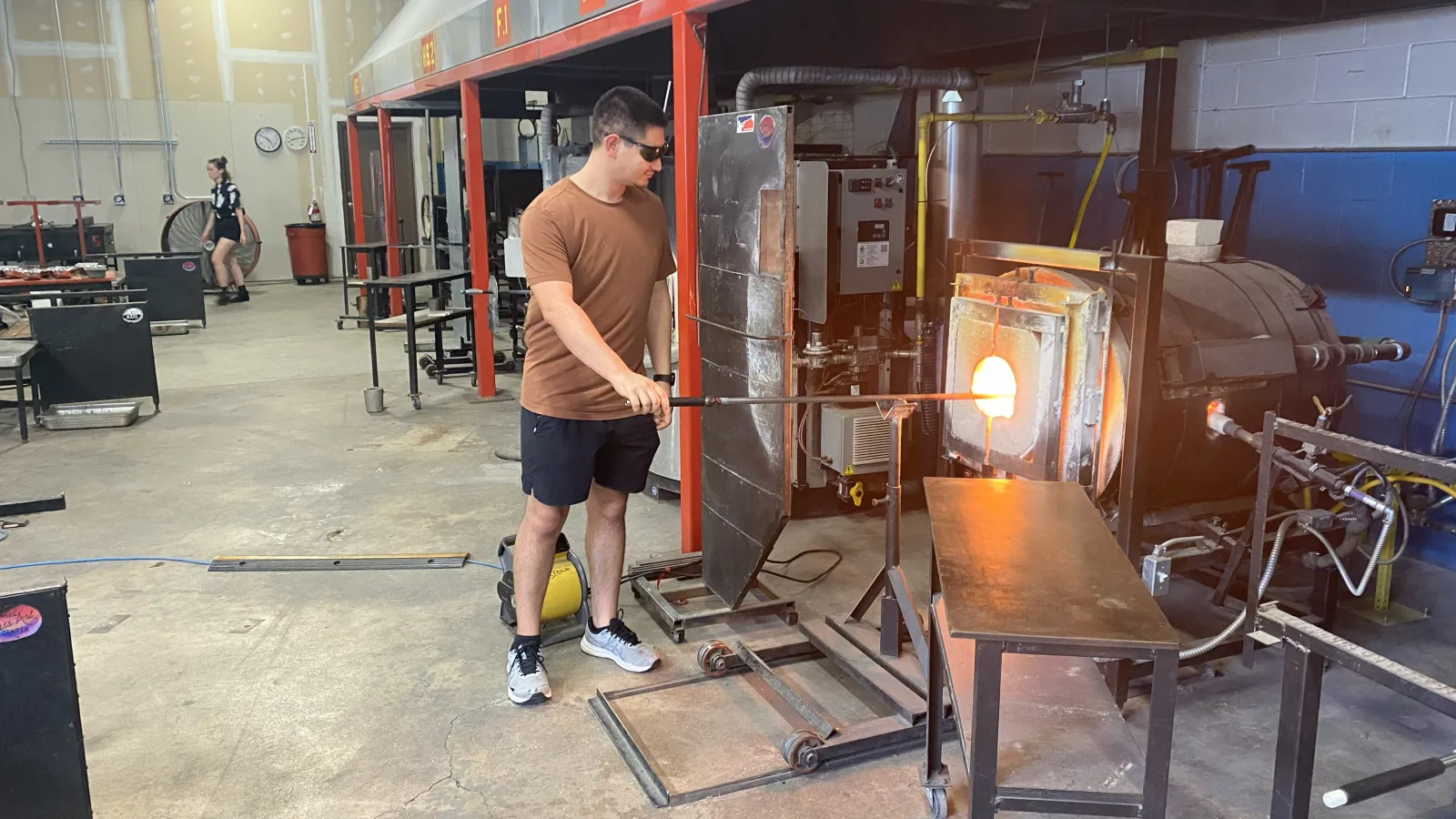 Student working during REU