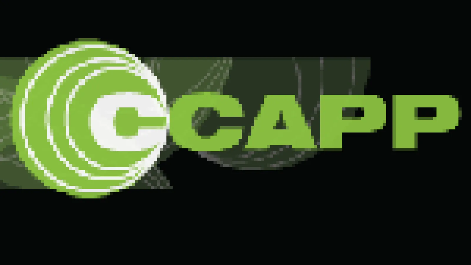 Green CCAPP logo with black background