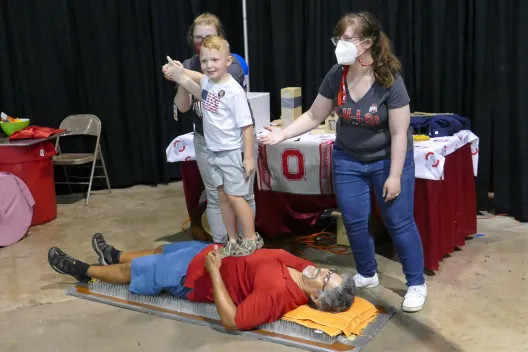 Prof Gupta on bed of Nails